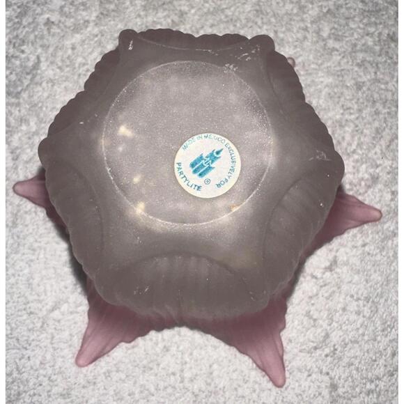 Partylite Pink Rose Bud Candle Holder #P0609 Satin Frosted Finish Pretty - Picture 5 of 5